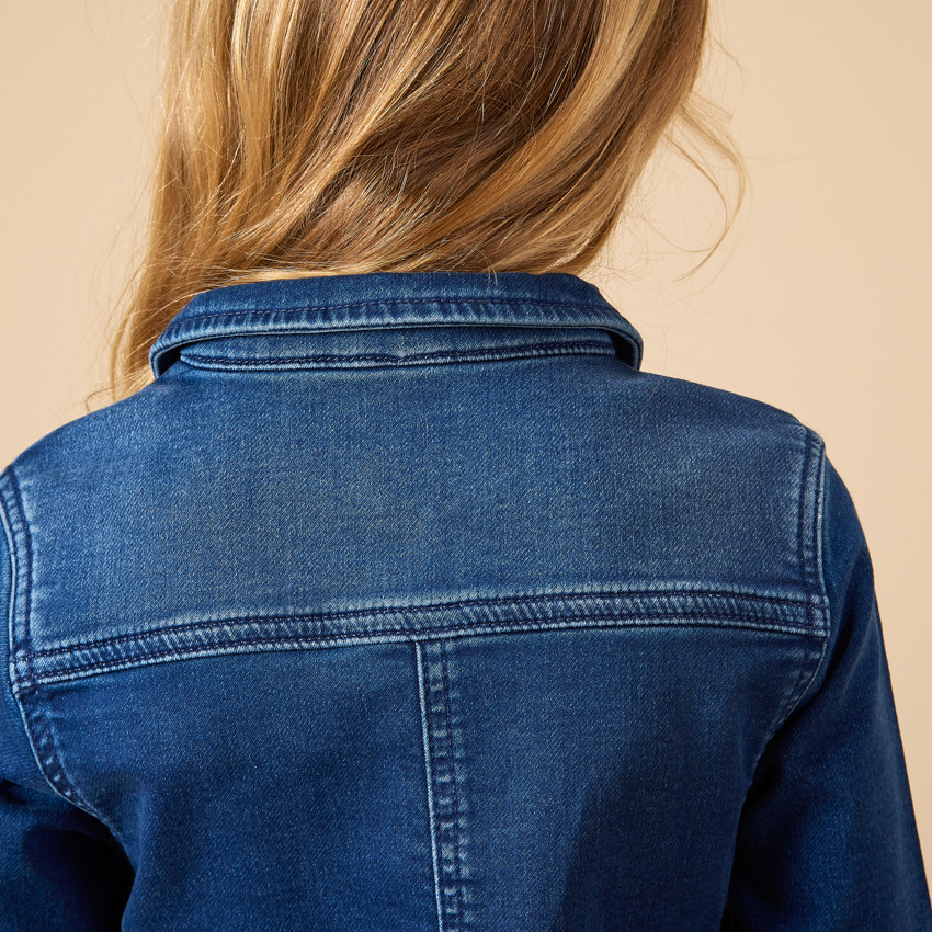 Lange mouwen denim chemise jurk voor meisjes 