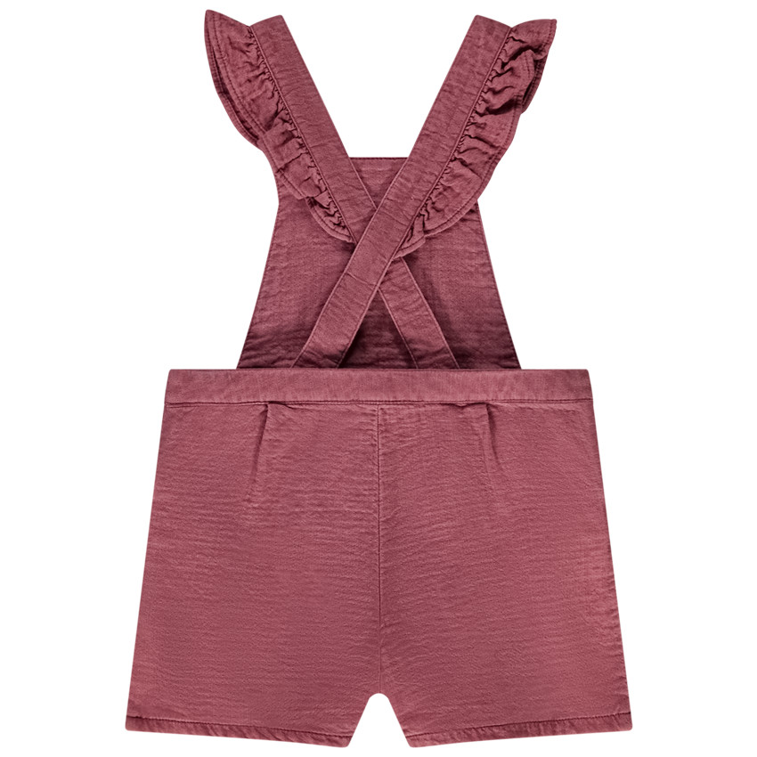 Korte gebreide salopette met knopen voor babymeisjes 