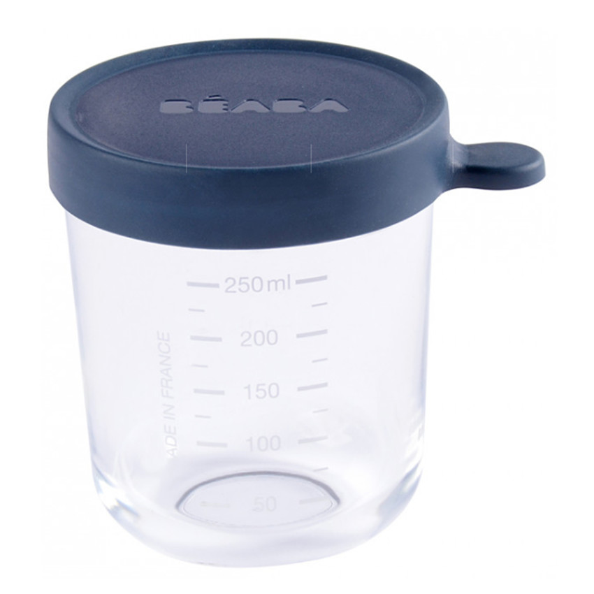 Pot de conservation en verre 250ml – Bleu Foncé 
