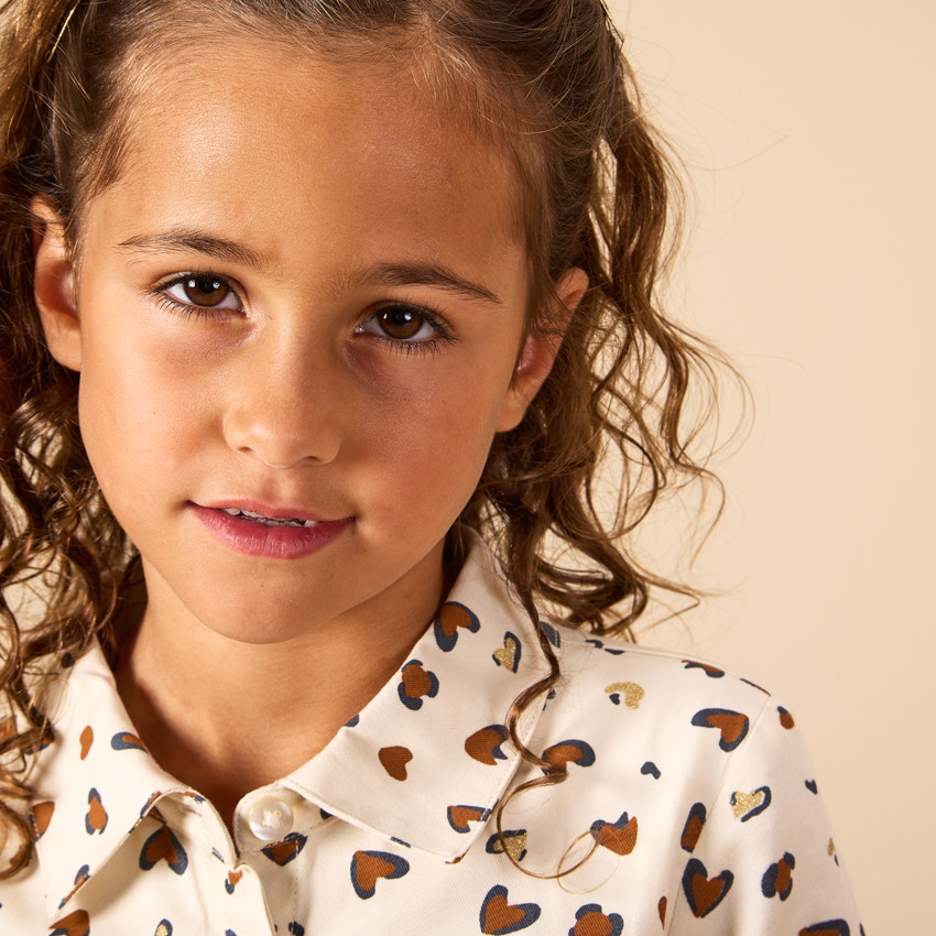 Rok met ceintuur en hartjesprint voor meisjes 