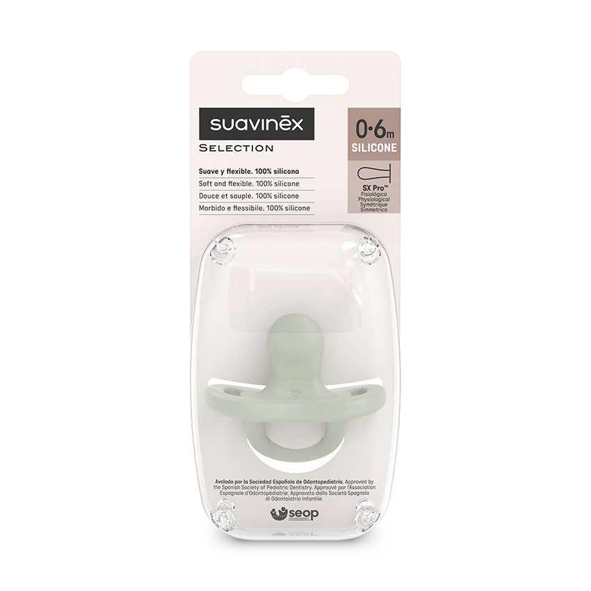Omkeerbare siliconen fopspeen Colour Essence 0-6M groen 