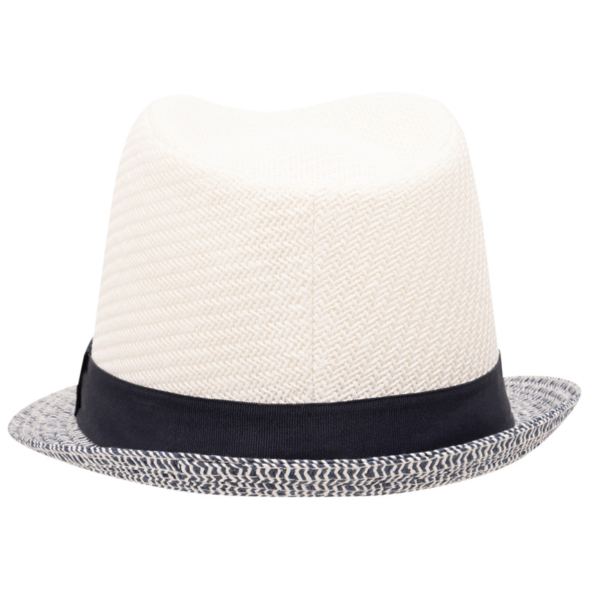 Borsalino en paille bicolore à galon tissé pour garçon 