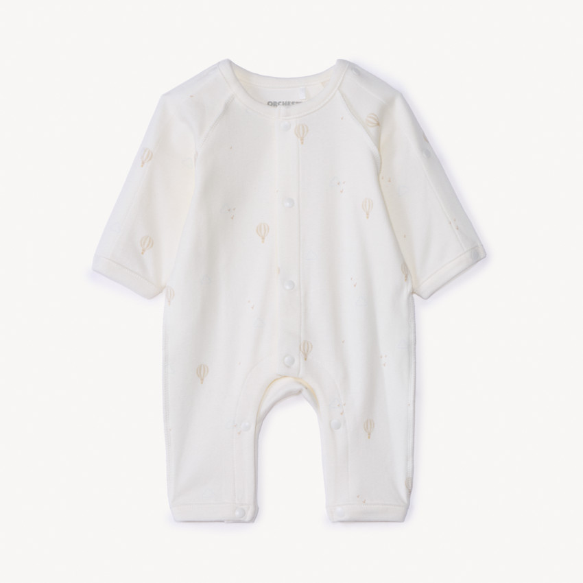 Combinaison en velours imprimé montgolfières pour bébé prématuré 