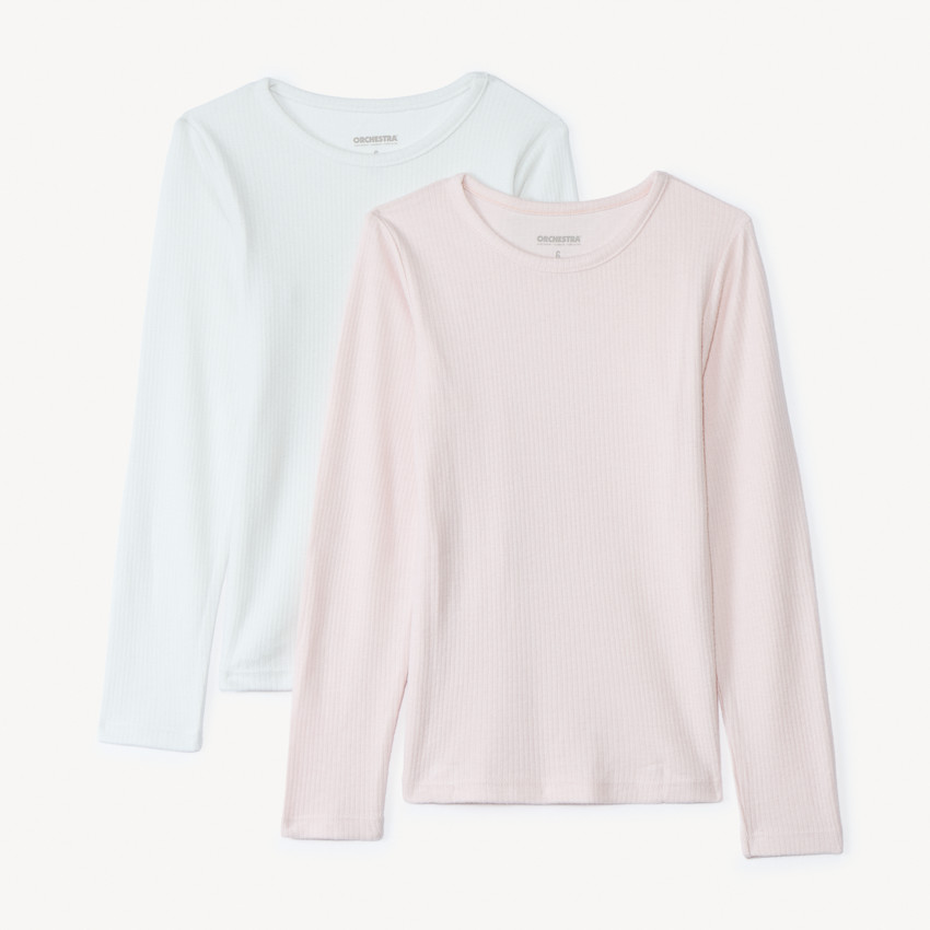 Lot de 2 maillots de corps manches longues thermiques pour fille 