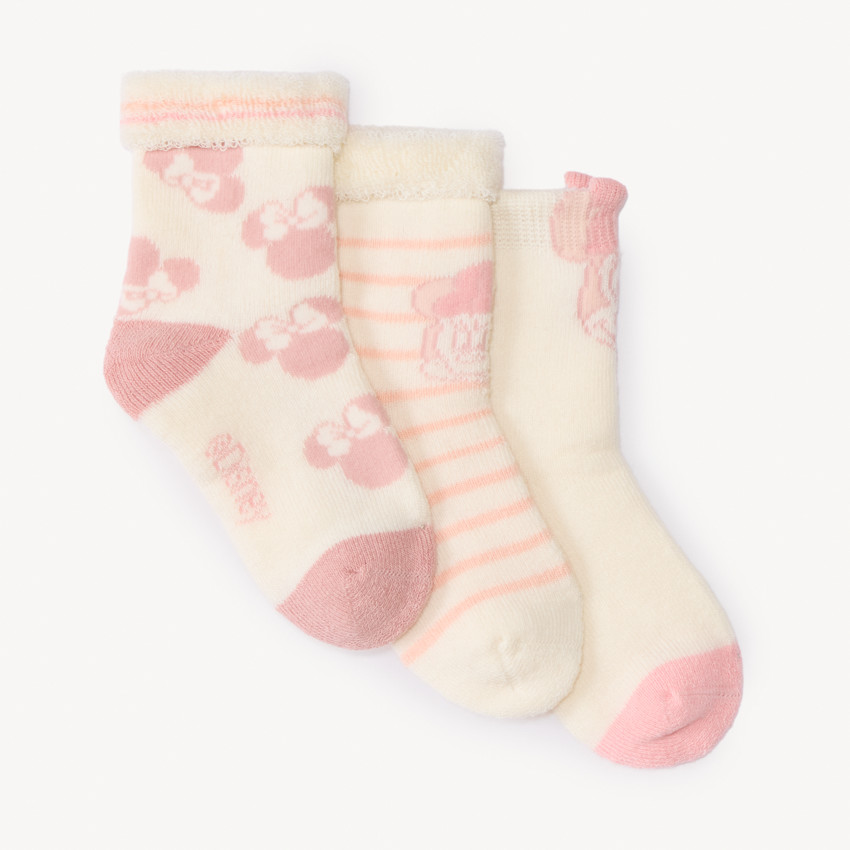 Set van 3 paren sokken met lusjes Minnie Disney voor babymeisje 