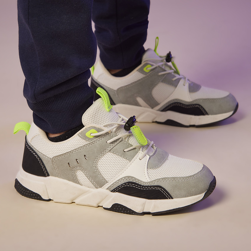 Baskets de sport avec lacets élastiqués et stopppeur pour garçon 