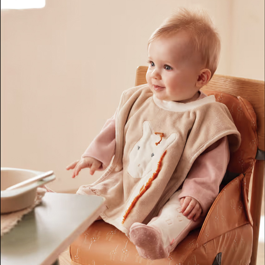 Bavoir éponge Funny avec pouët Tiga beige 