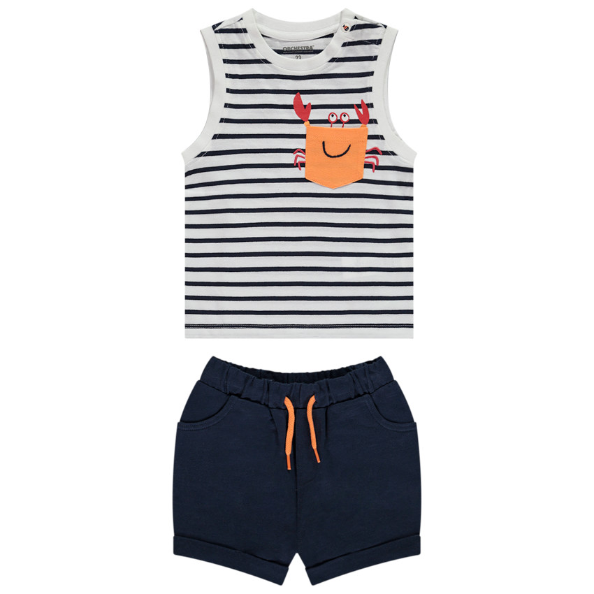 Twee-delige set met krabbenpatroon voor baby jongen 