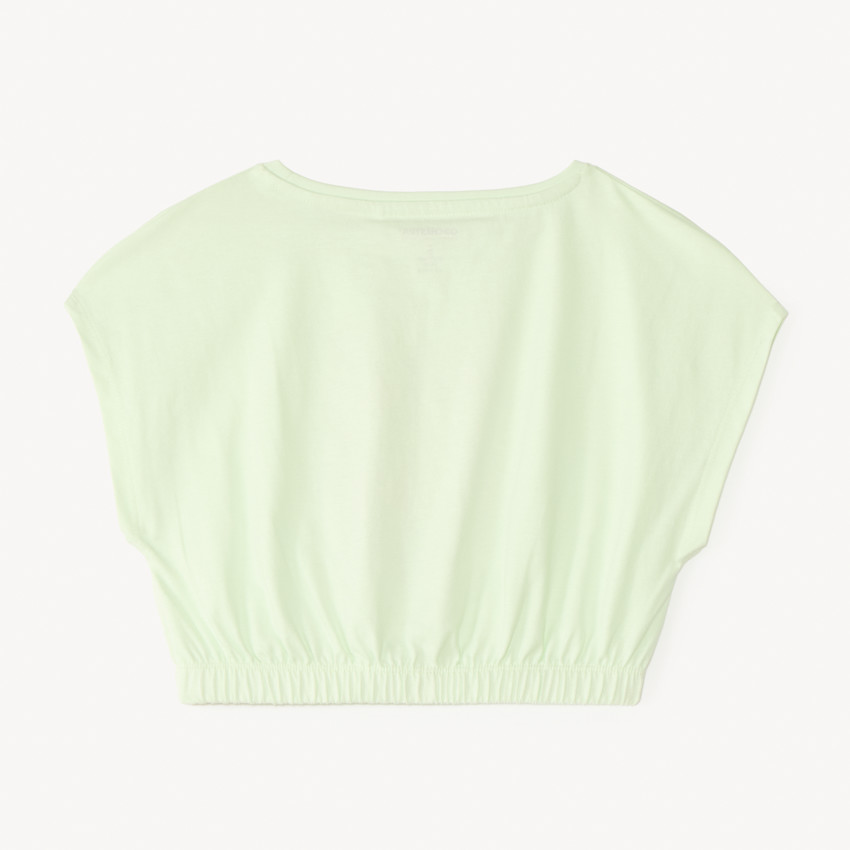 T-shirt met korte mouwen, boxy fit, korte lengte met fantasiedruk meisjes. 