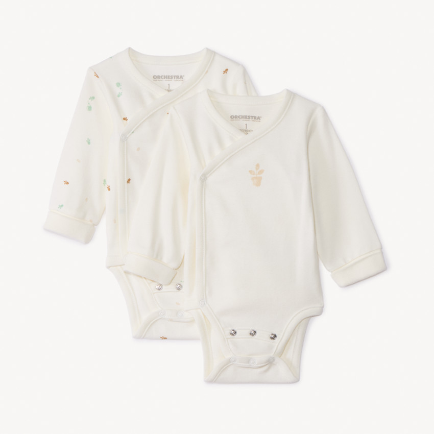 Set van 2 evolutieve bodies met lange mouwen voor baby 