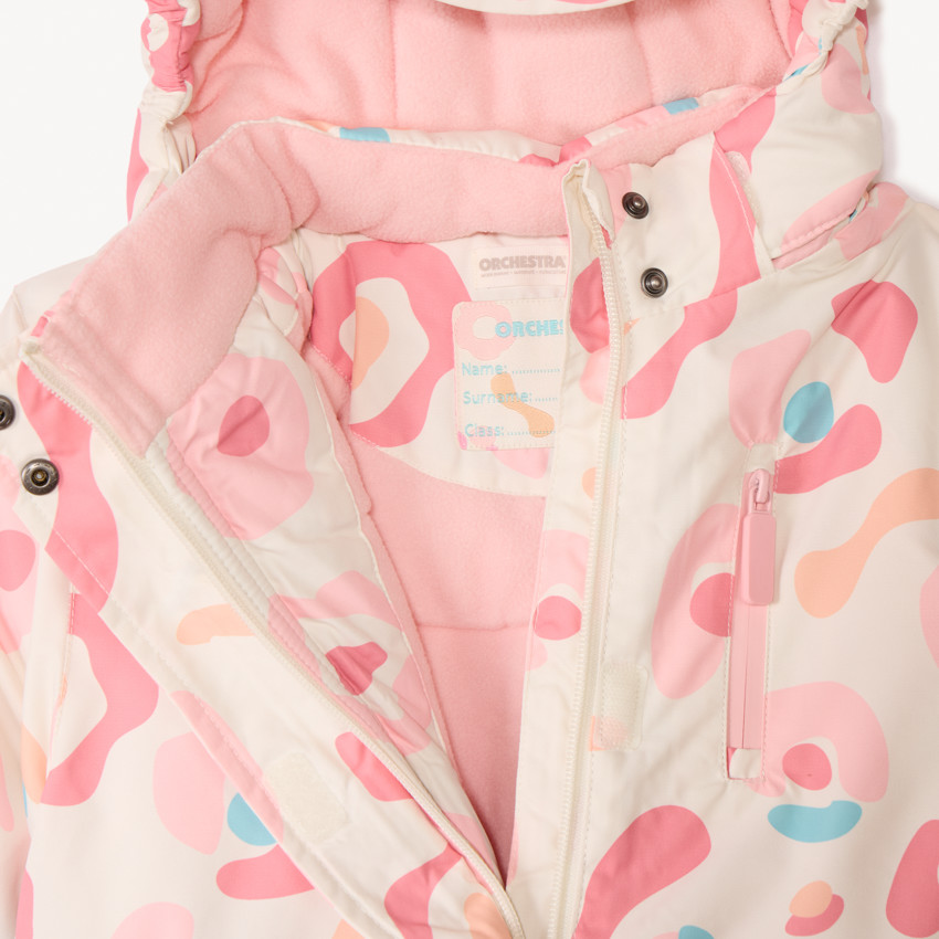 Veste de ski waterproof à capuche imprimé arty pour fille 