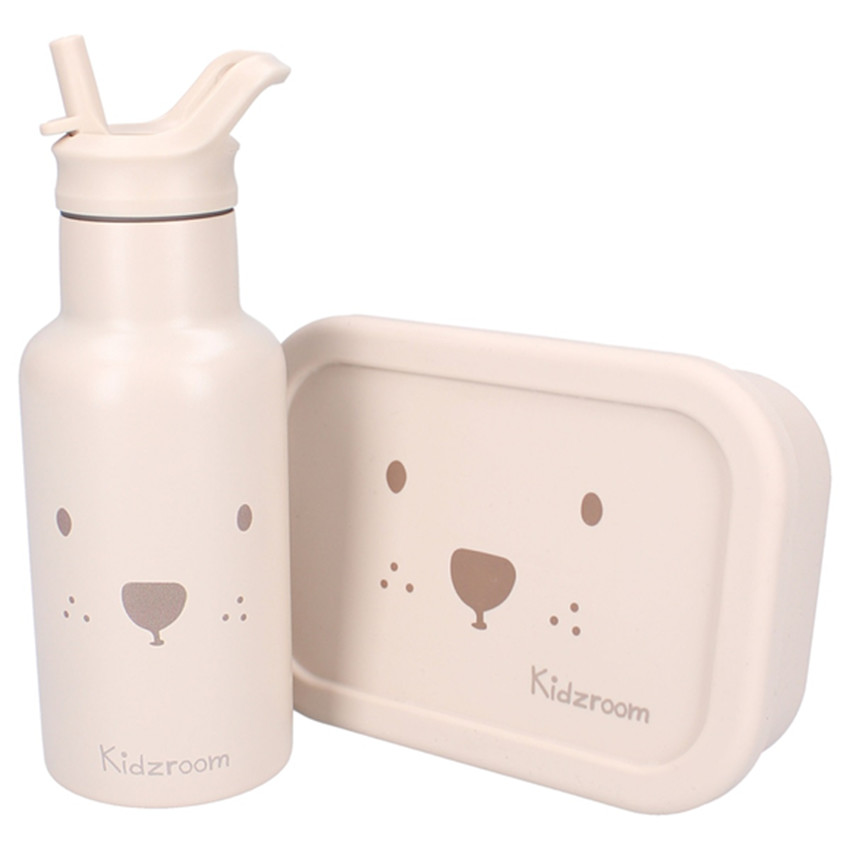 Lunchbox silicone 3 vakken Beer Zand 