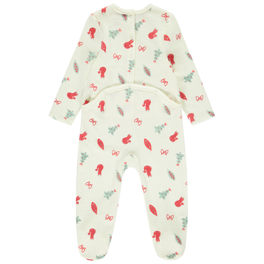 Dors-bien en velours imprimé fantaisie sapin pour bébé (ouvertures différentes selon l'âge) 