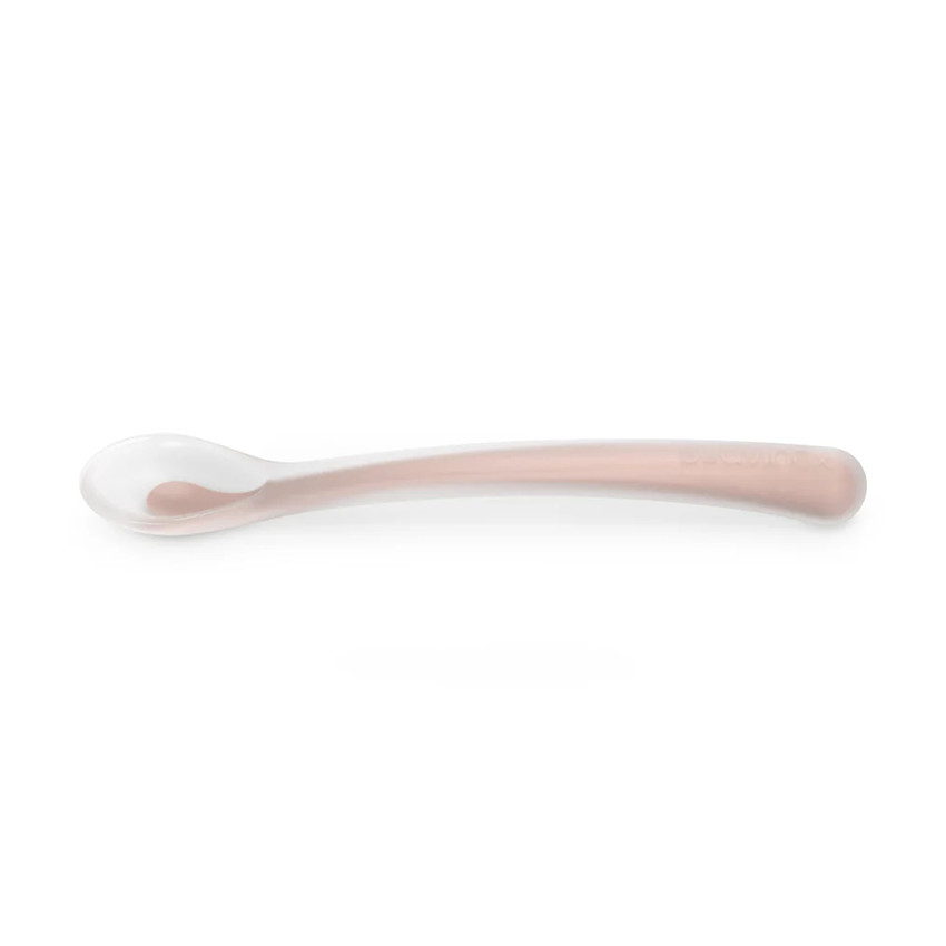 Cuillère souple 1er âge en silicone 4M+ Rose 