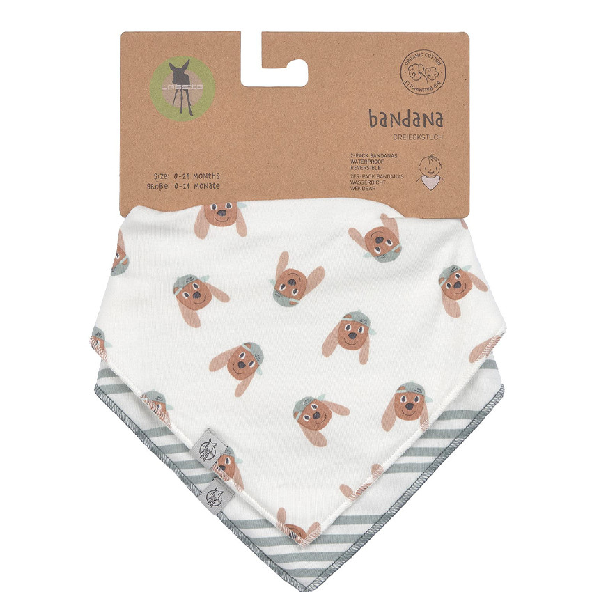 Lot de 2 bavoirs bandanas imperméable Tiny Team Dog 