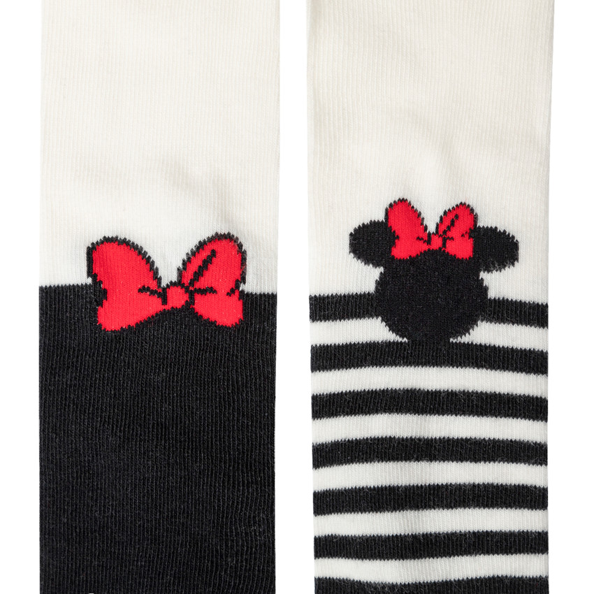 Lot de 2 collants épais rayés ou motif Minnie Disney 