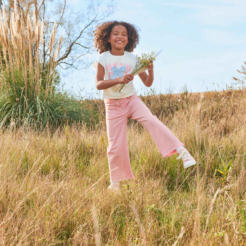 T-shirt met korte mouwen in knoopvorm voor meisjes 