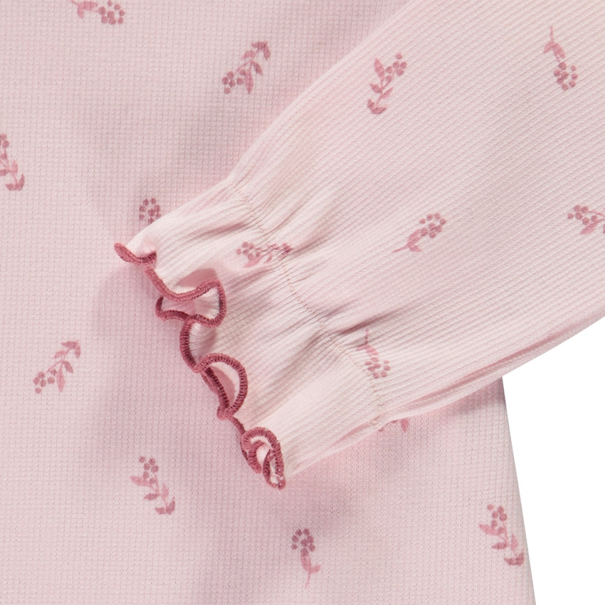 Overgooier jurk in roos + fantasiet-shirt voor meisjes 