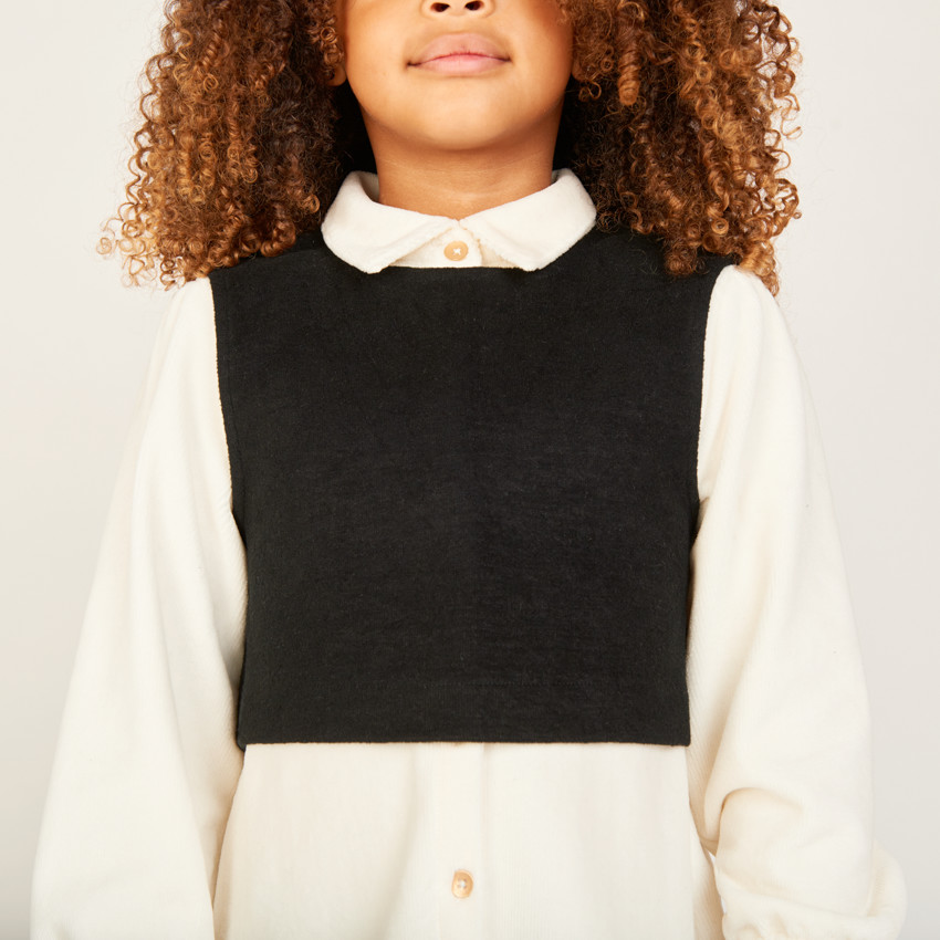 Jurk met lange mouwen 2-in-1 voor meisjes 