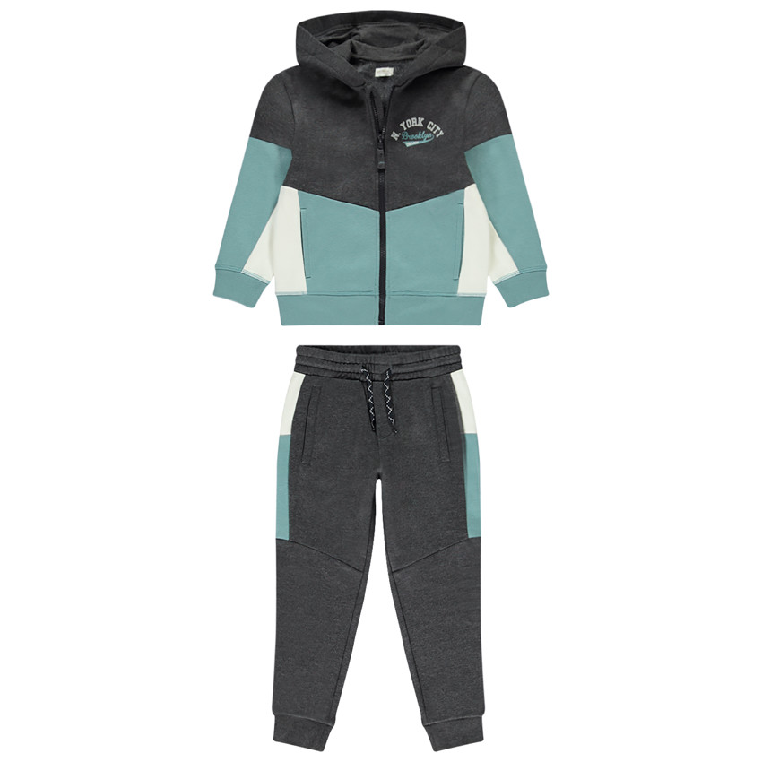 Ensemble jogging molleton avec gilet zippé pour garçon 