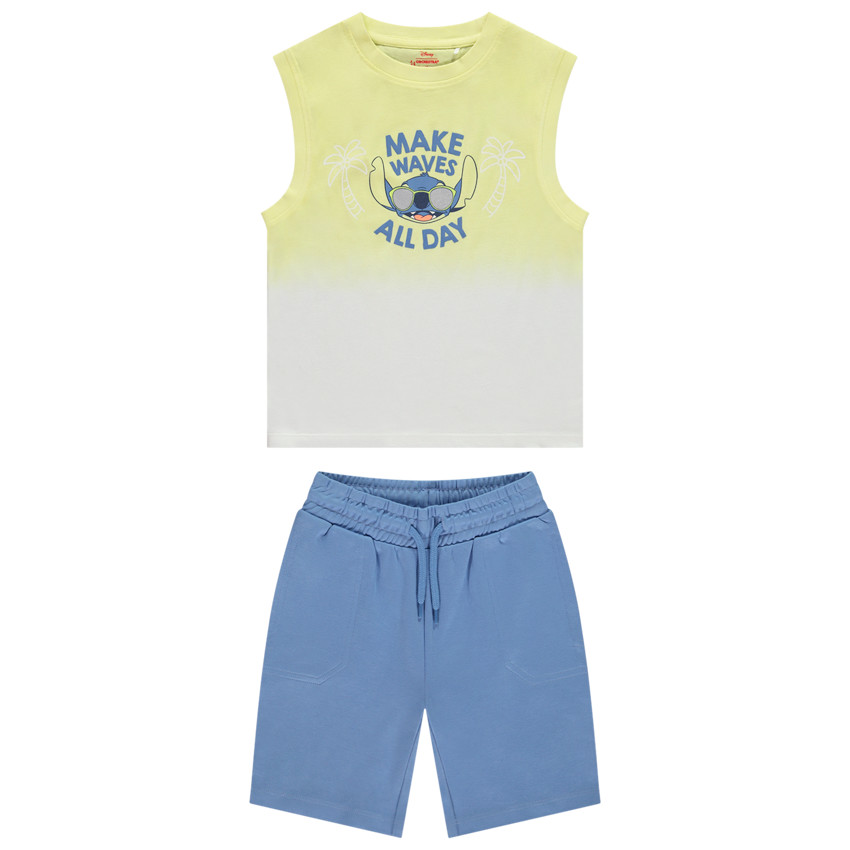 Ensemble 2-delig tie & dye effect Stitch Disney voor jongens 