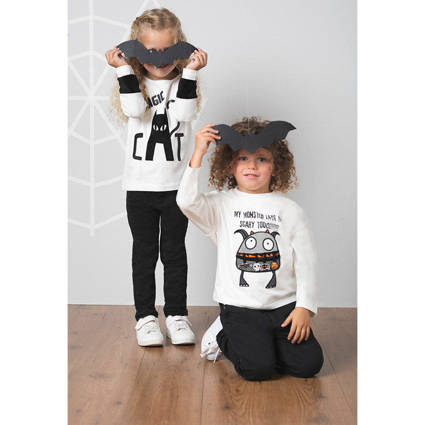 T-Shirt Manches Longues Enfant Garçon - Coton Doux, Motifs Halloween, 1-7 Ans - 7