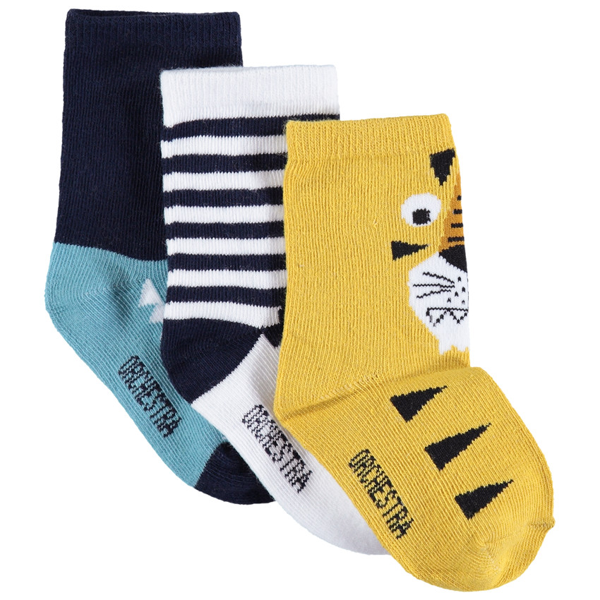 Lot de 3 paires de chaussettes assorties à motifs jacquard 