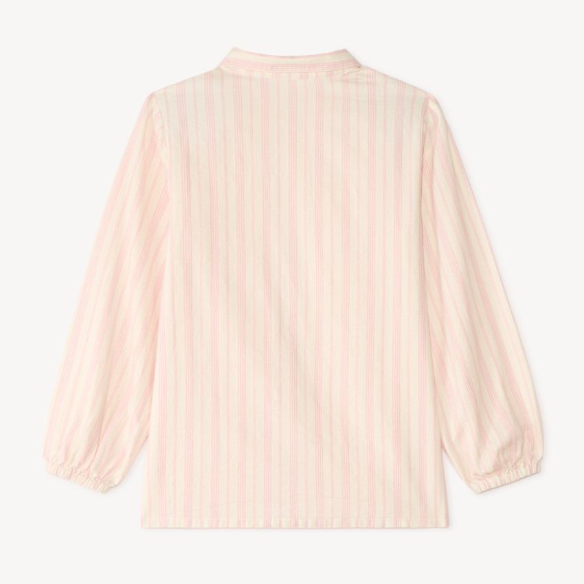 Meisjesblouse met lange mouwen in verticale strepen 