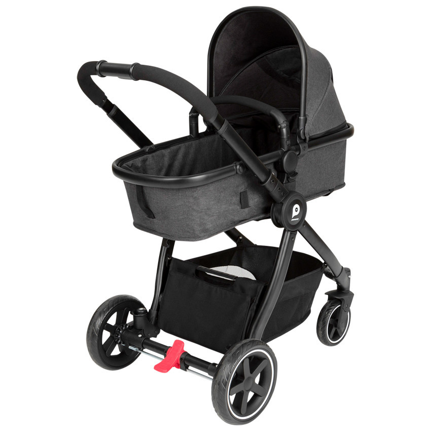 Kinderwagen duo Théa 2 in 1 grijs gemêleerd/zwart 