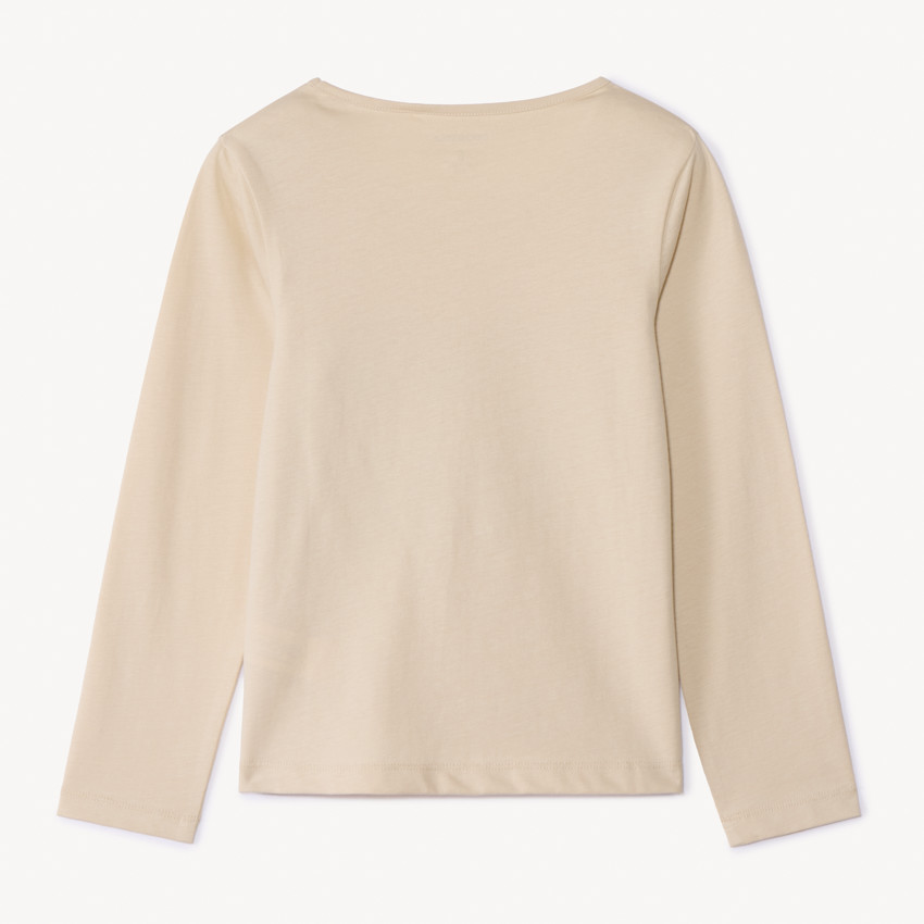 T-shirt met lange mouwen, fantasie softprint met glitterdetails, voor meisjes 