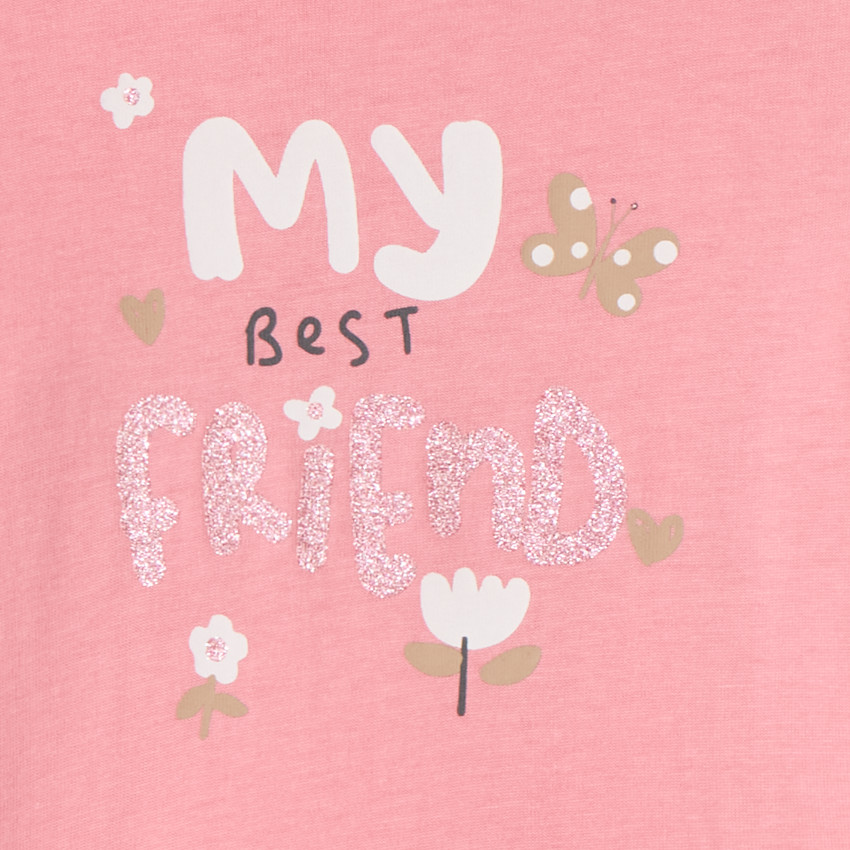 Langarm T-shirt met glitters voor meisje 