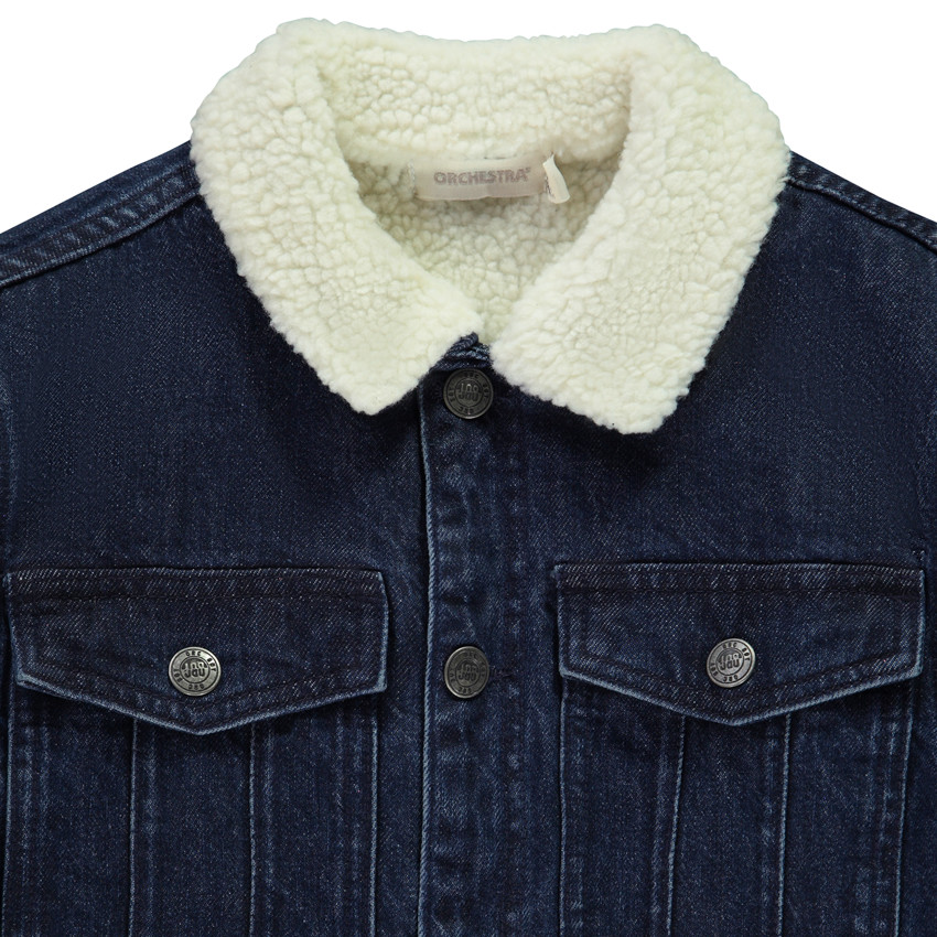 Jeansjas met sherpa voering voor jongens 