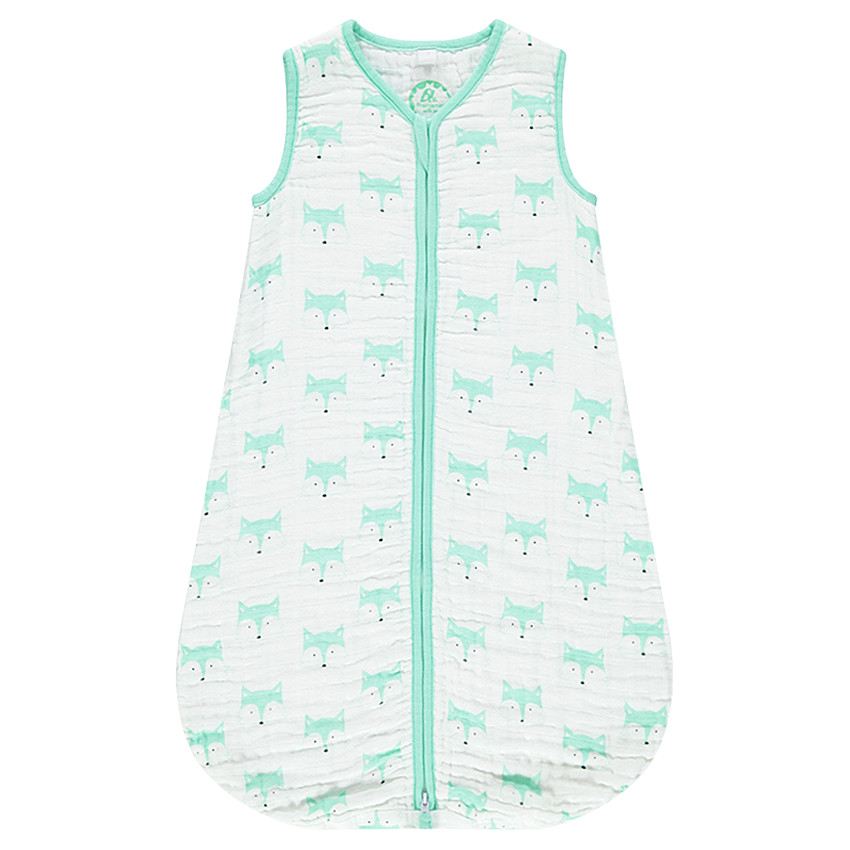 Turbulette en gaze avec renards imprimés all-over 