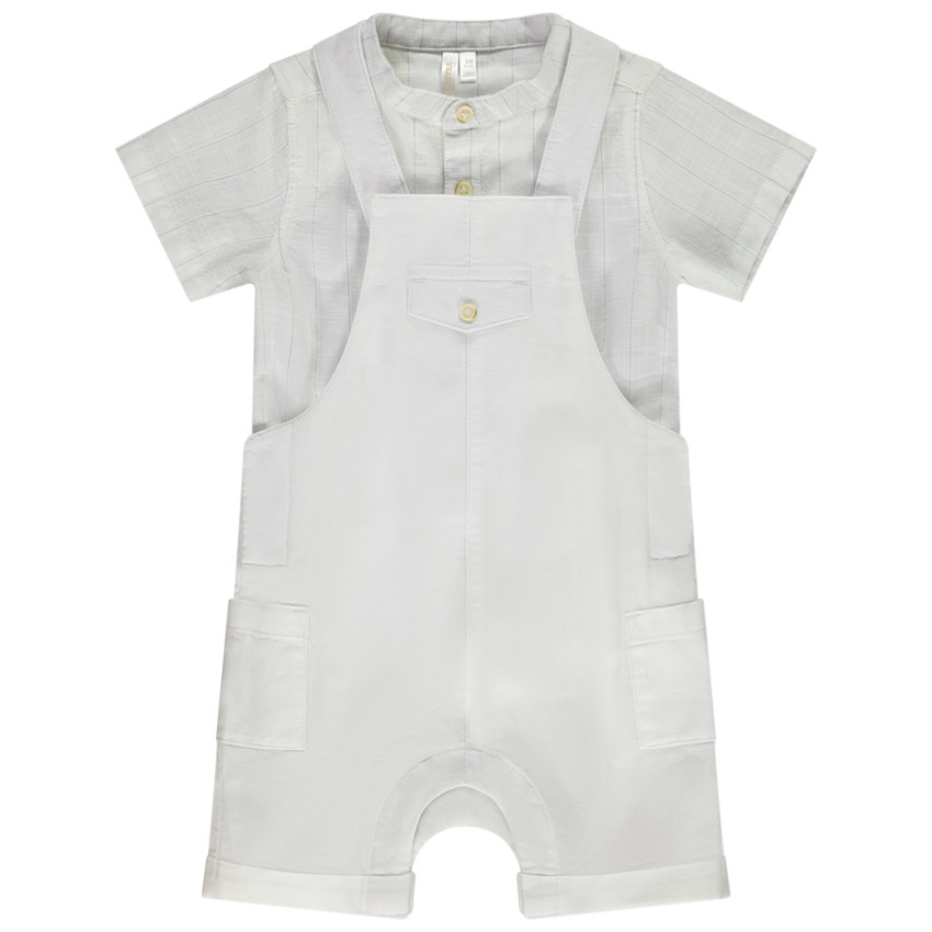 Ensemble de cérémonie 2 pièces avec salopette pour bébé garçon 