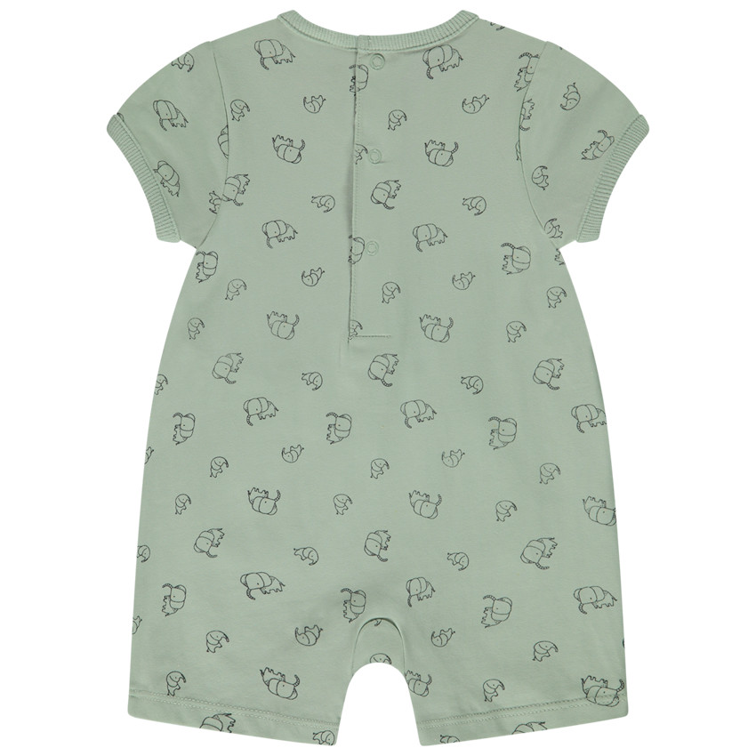 Combinaison courte imprimé éléphants pour bébé garçon 