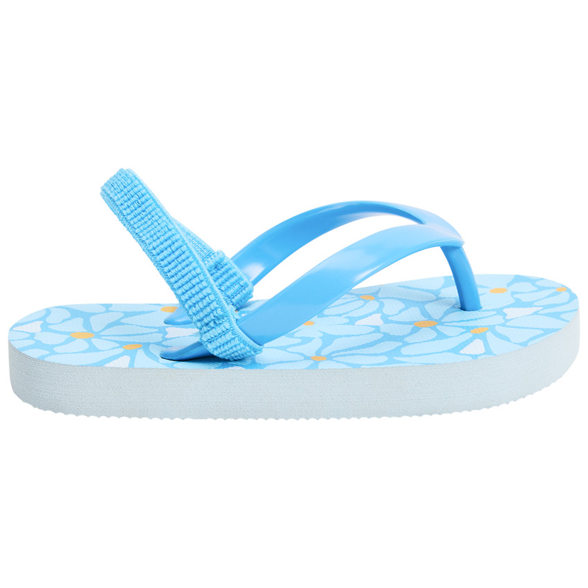 Tongs imprimé fleurs pour fille avec lanière selon la pointure 