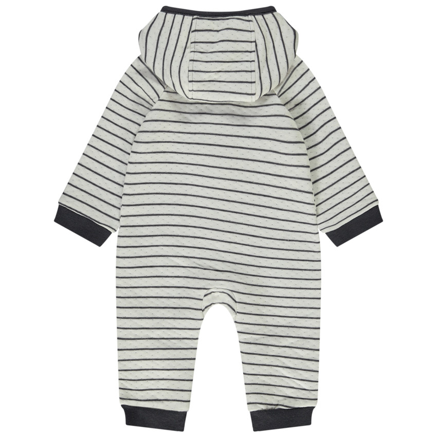 Lange speelse jumpsuit met kap voor baby jongen 