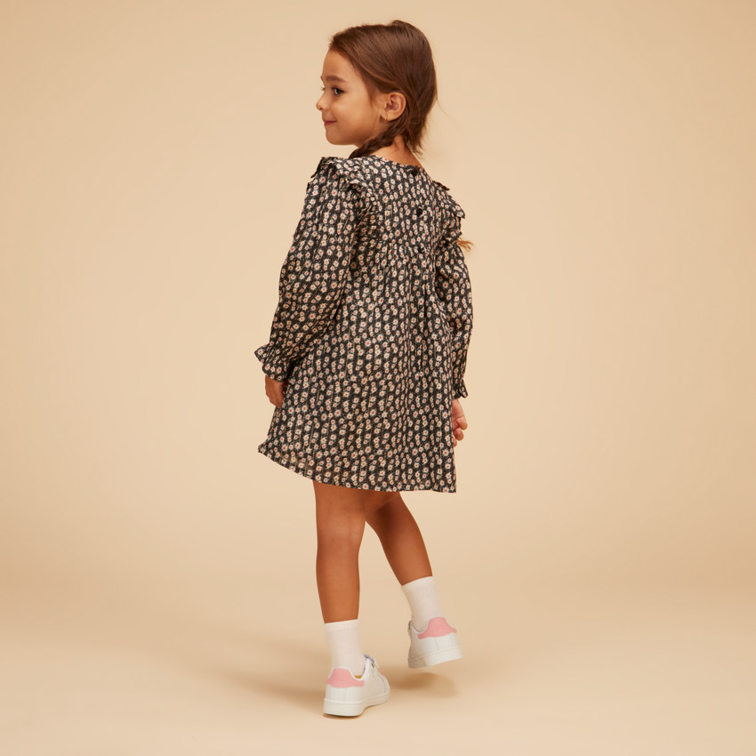 Robe manches longues imprimé fleuri pour bébé fille 