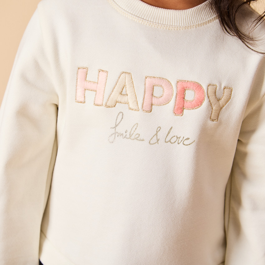 Robe manches longues effet 2 en 1 bi-matière pour bébé fille 