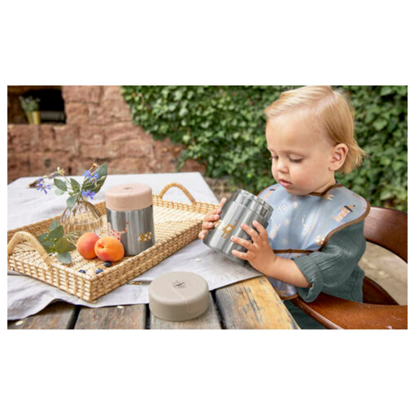 Bavoir avec poche Little Mateys 6m/24m - Orange Spicy 2 pièces 