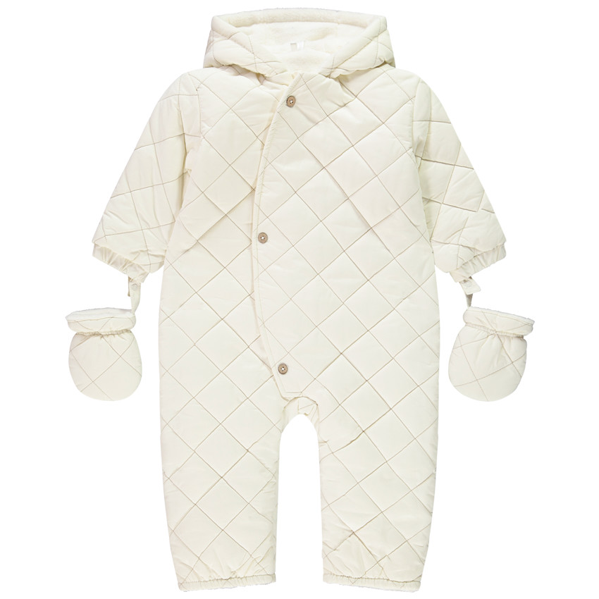 Combi-pilote matelassée à carreaux pour bébé avec finitions différentes selon l'âge 