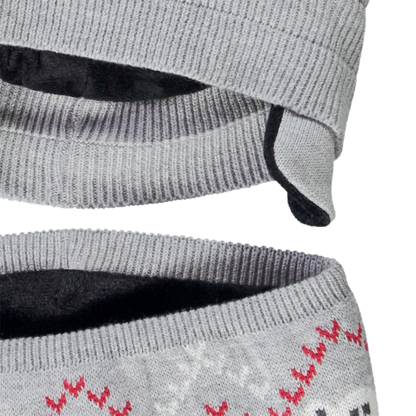 Ensemble en tricot bonnet + snood ourson pour bébé garçon 