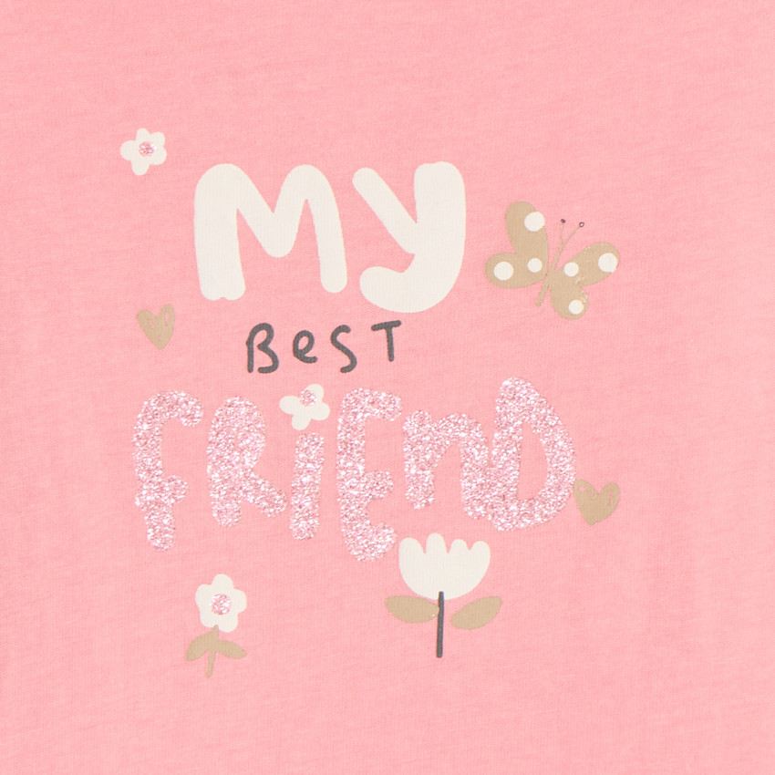T-shirt manches courtes print pailleté fantaisie pour bébé fille 