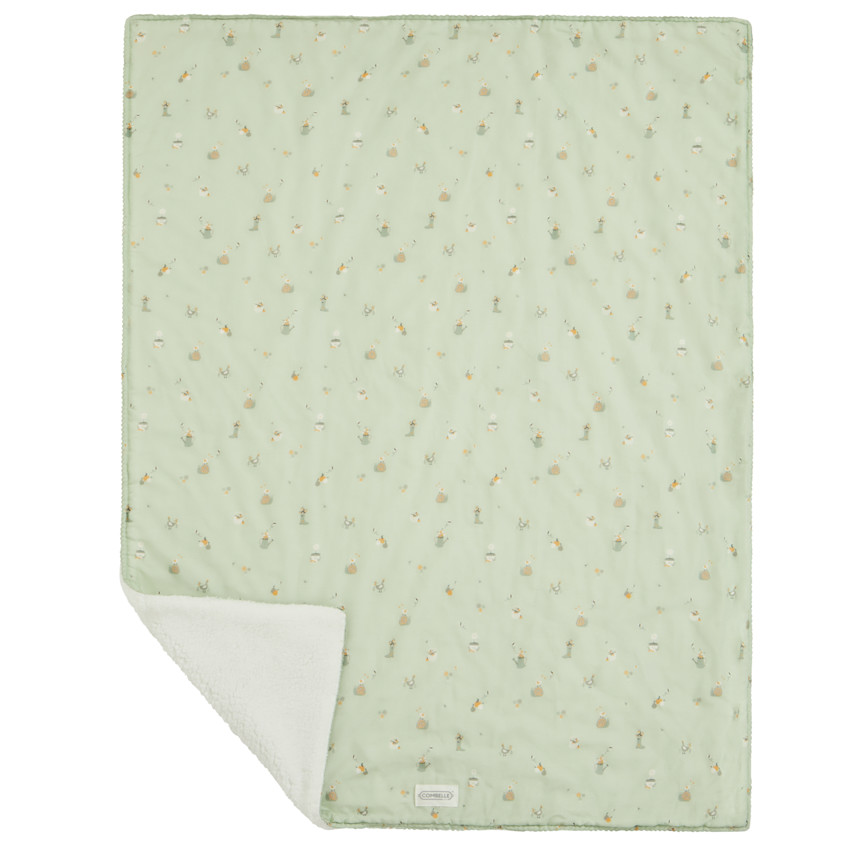 Couverture double face 70 x 100 cm Promenade Bucolique vert 