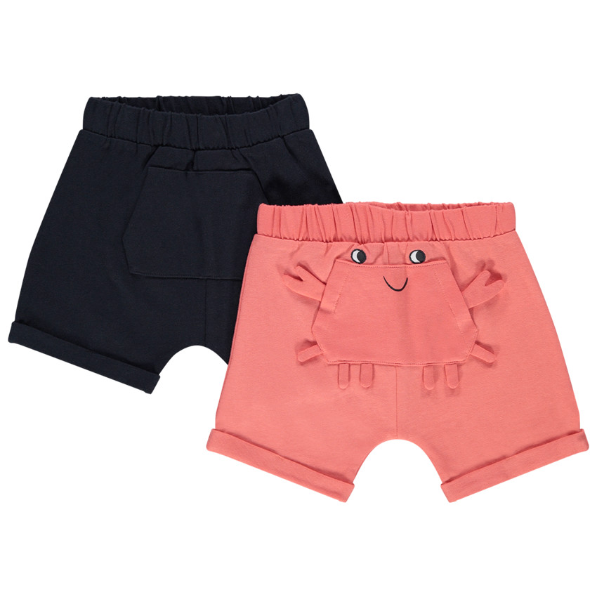 Lot van 2 biologisch katoenen bermuda