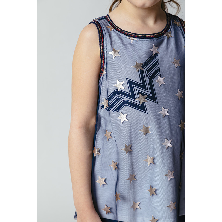 Ensemble avec débardeur en tulle et legging court Wonder Woman 