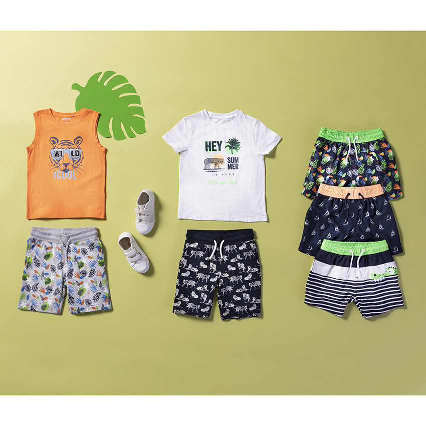 Short de bain imprimé bateaux pour enfant garçon 