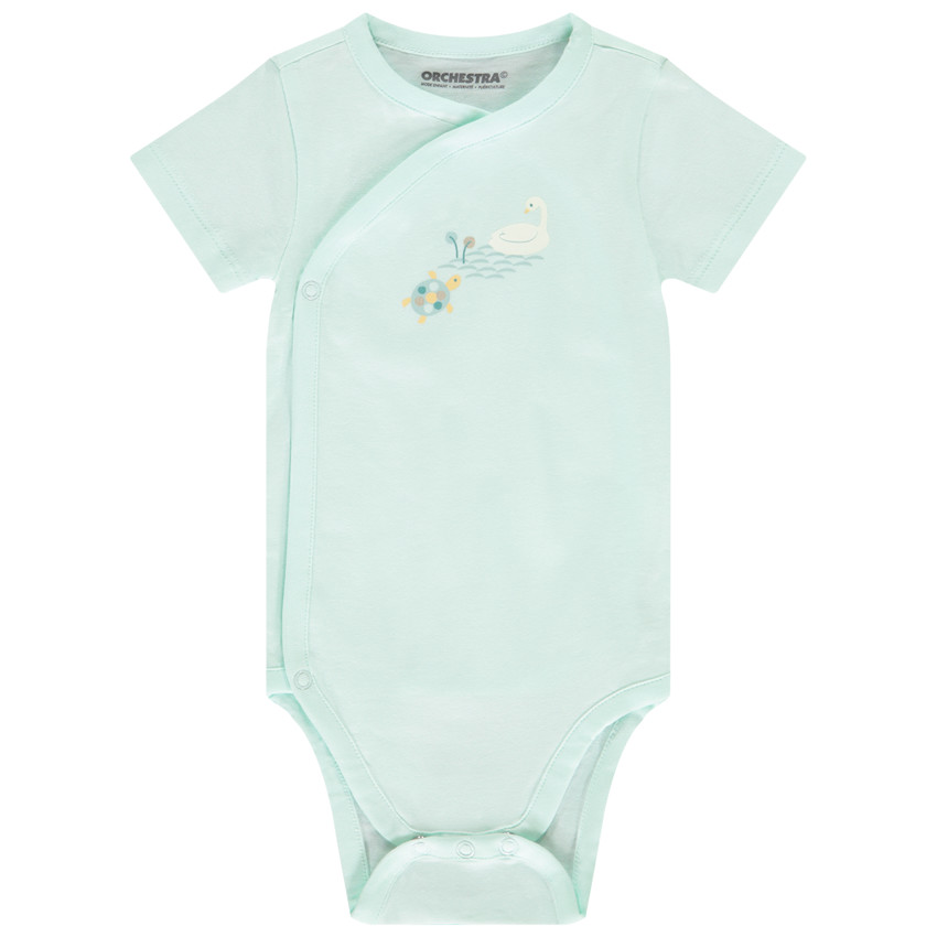 Set van 5 bodies met korte mouwen en schildpadmotief voor meisjes met verschillende openingen afhankelijk van de leeftijd 