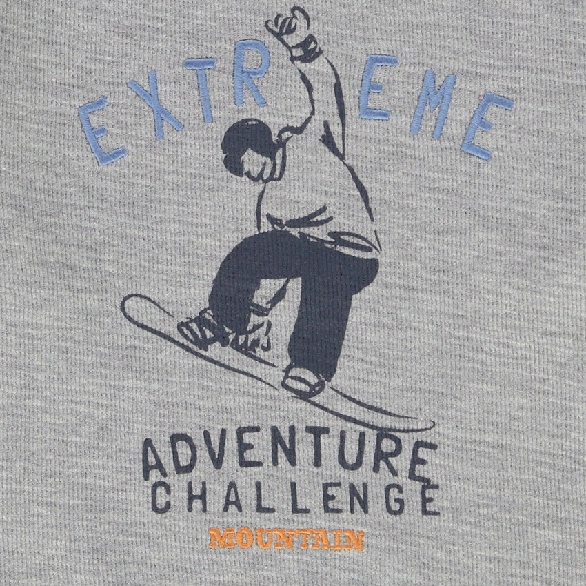 T-shirt manches longues en jersey fantaisie print et broderies pour garçon 