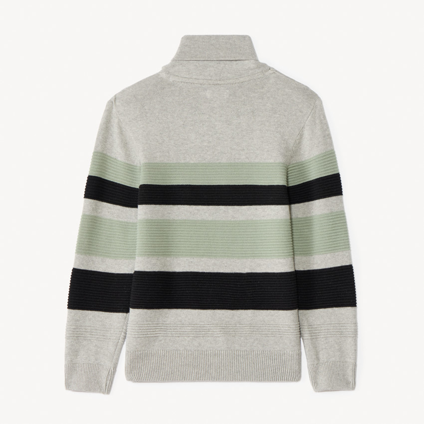 Gestreepte gebreide sjaalkraag trui voor jongens 